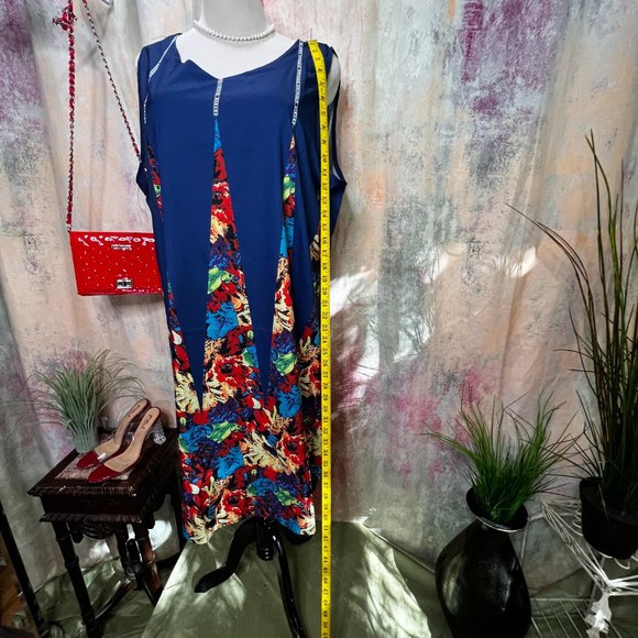 NWOT 📌 Colorful unusually Design  Maxi A-Line Sleeveless Dress - Picture 5 of 14
